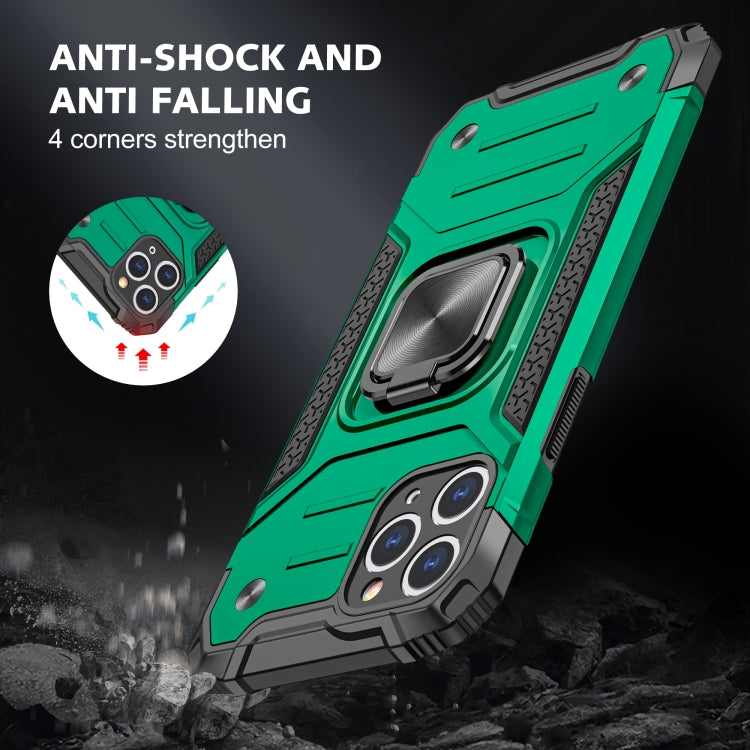 For iPhone 11 Pro Magnetic Armor Shockproof TPU + PC Case with Metal Ring Holder