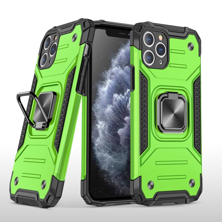 For iPhone 11 Pro Max Magnetic Armor Shockproof TPU + PC Case with Metal Ring Holder