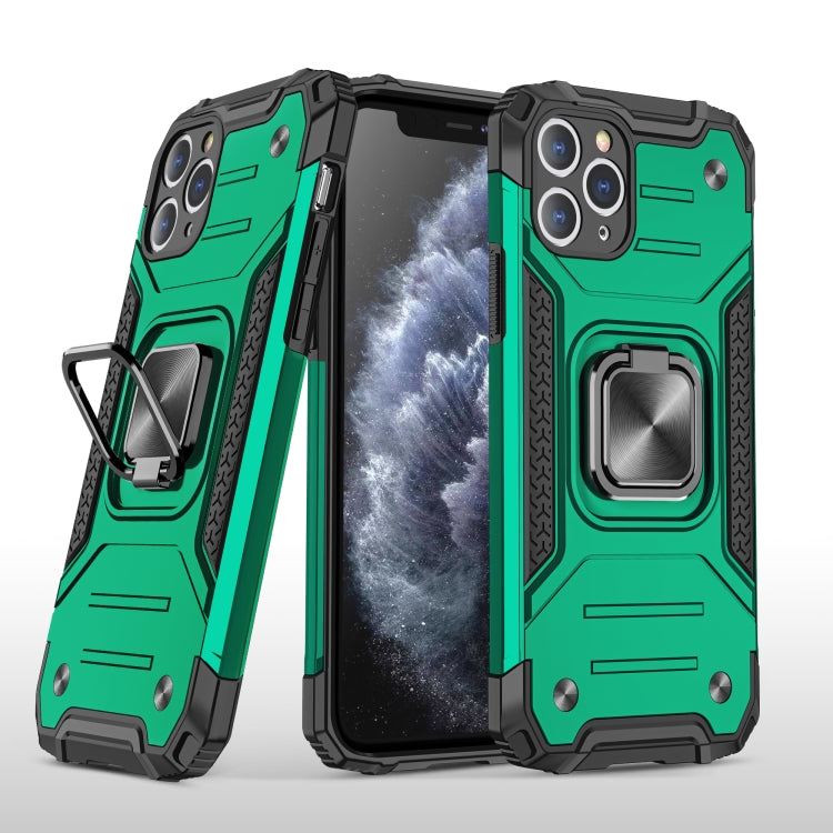 For iPhone 11 Pro Max Magnetic Armor Shockproof TPU + PC Case with Metal Ring Holder