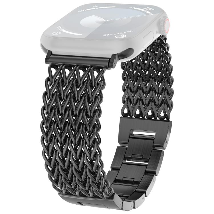 For Apple Watch 42 / 44 / 45 / 46 / 49mm xDfind Herringbone Braided Stainless Steel Watch Band