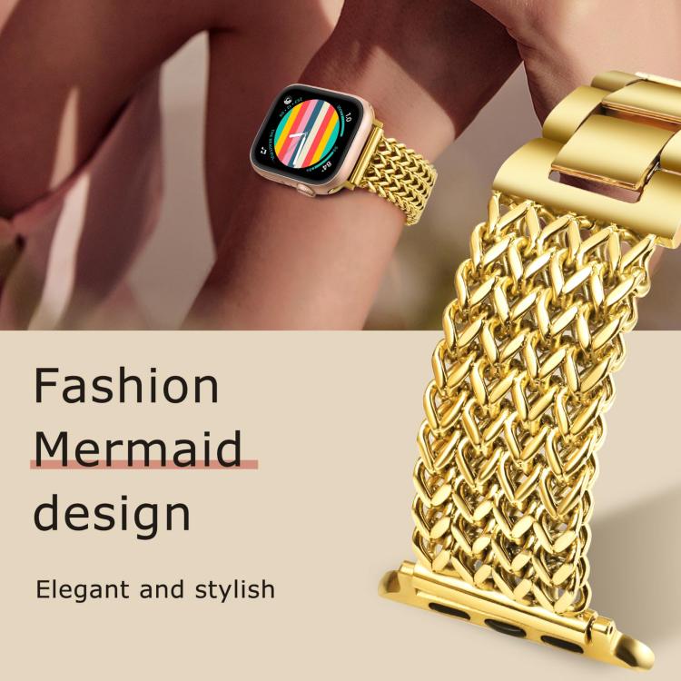 For Apple Watch 42 / 44 / 45 / 46 / 49mm xDfind Herringbone Braided Stainless Steel Watch Band