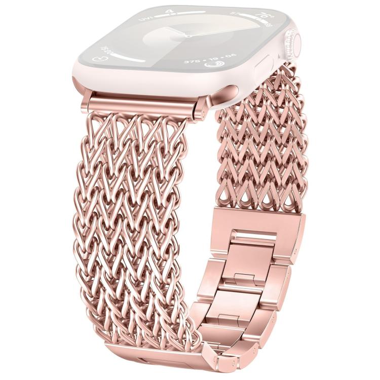 For Apple Watch 42 / 44 / 45 / 46 / 49mm xDfind Herringbone Braided Stainless Steel Watch Band