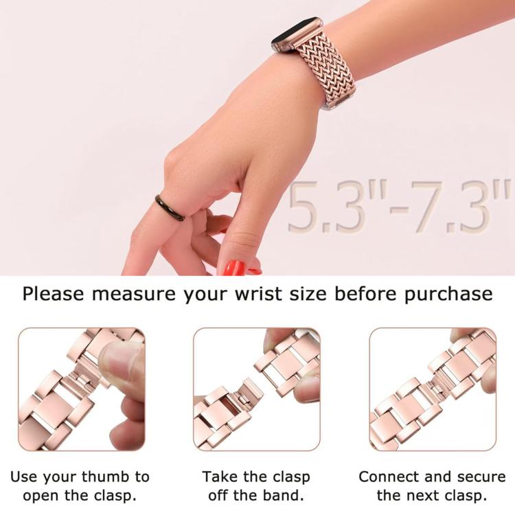For Apple Watch 42 / 44 / 45 / 46 / 49mm xDfind Herringbone Braided Stainless Steel Watch Band