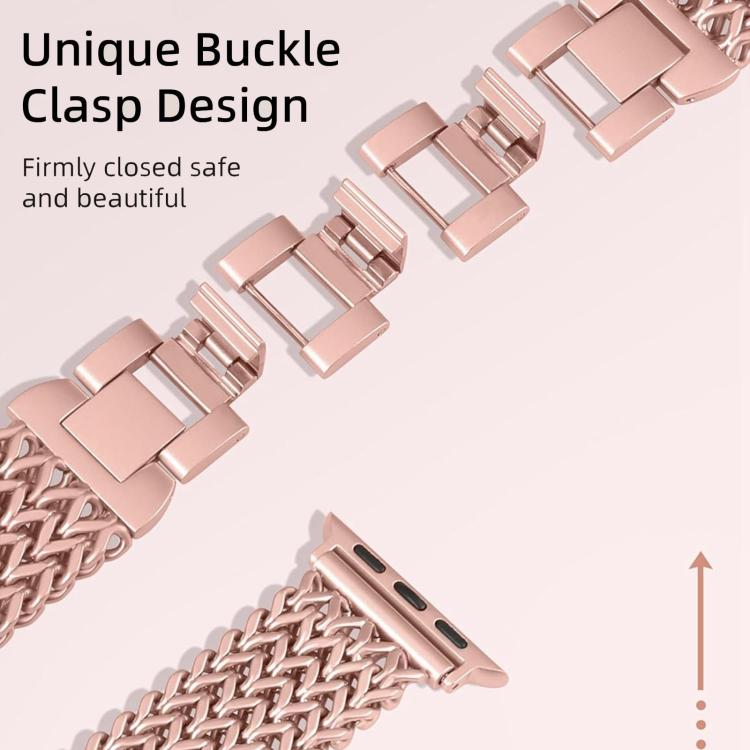 For Apple Watch 42 / 44 / 45 / 46 / 49mm xDfind Herringbone Braided Stainless Steel Watch Band