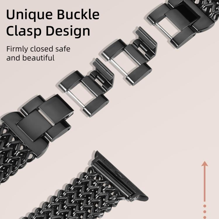 For Apple Watch 38 / 40 / 41 / S10 42mm xDfind Herringbone Braided Stainless Steel Watch Band