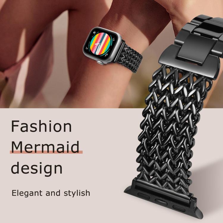 For Apple Watch 38 / 40 / 41 / S10 42mm xDfind Herringbone Braided Stainless Steel Watch Band