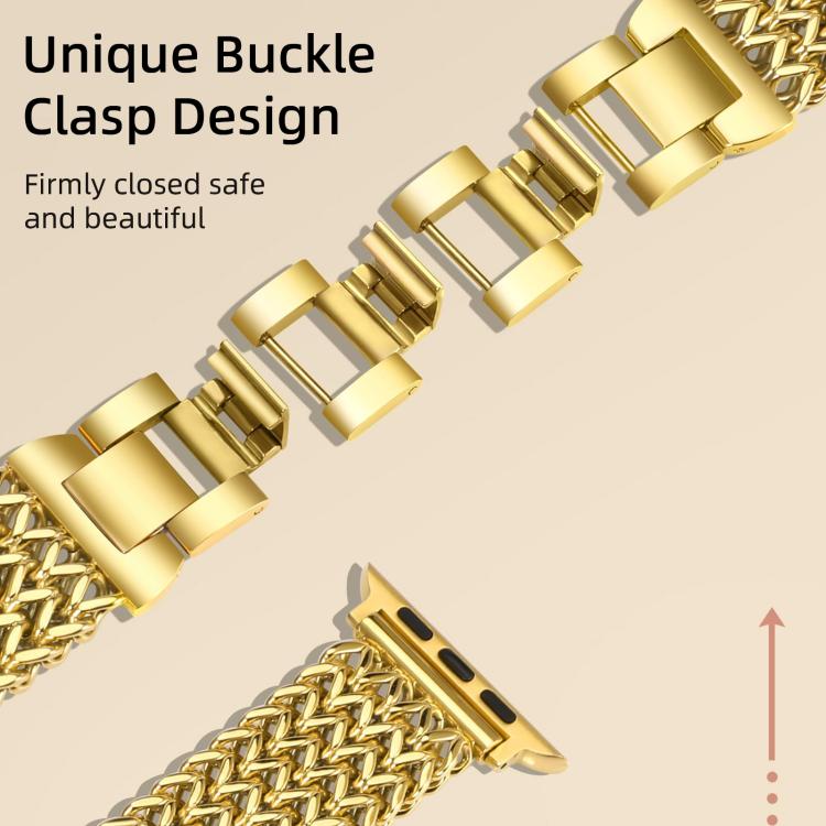 For Apple Watch 38 / 40 / 41 / S10 42mm xDfind Herringbone Braided Stainless Steel Watch Band