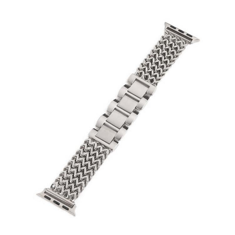 For Apple Watch 38 / 40 / 41 / S10 42mm xDfind Herringbone Braided Stainless Steel Watch Band