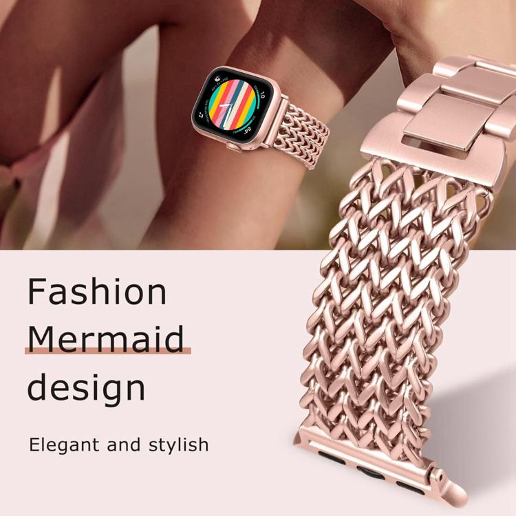 For Apple Watch 38 / 40 / 41 / S10 42mm xDfind Herringbone Braided Stainless Steel Watch Band