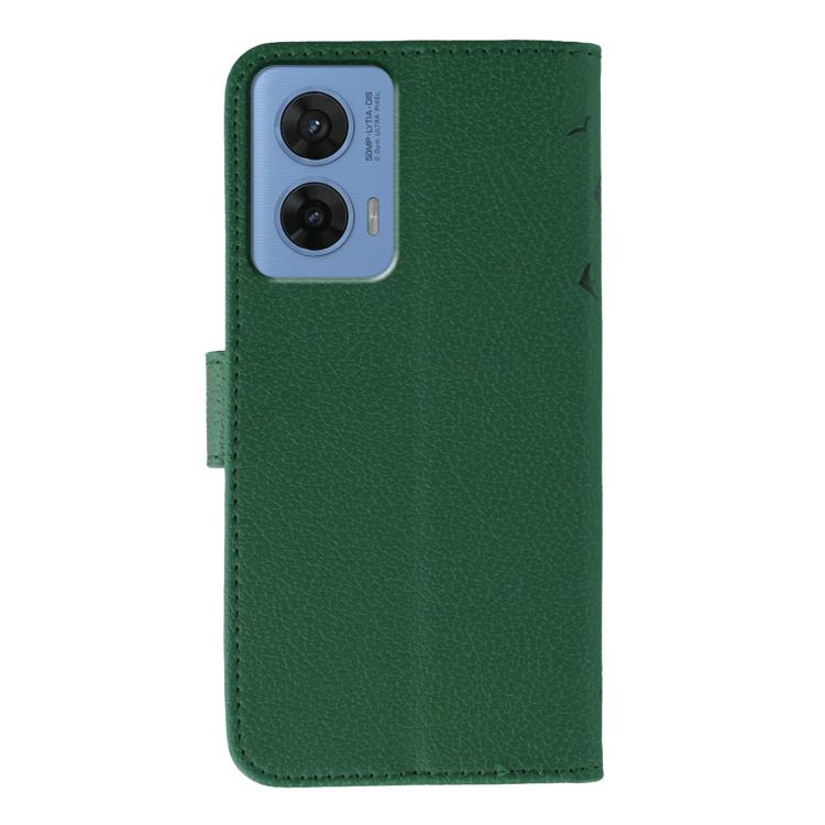 For Motorola G96 5G Feather Pattern Litchi Texture Leather Phone Case