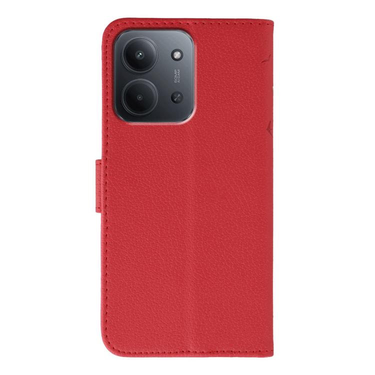 For Redmi 15C 5G / 4G Global 171mm Feather Pattern Litchi Texture Leather Phone Case