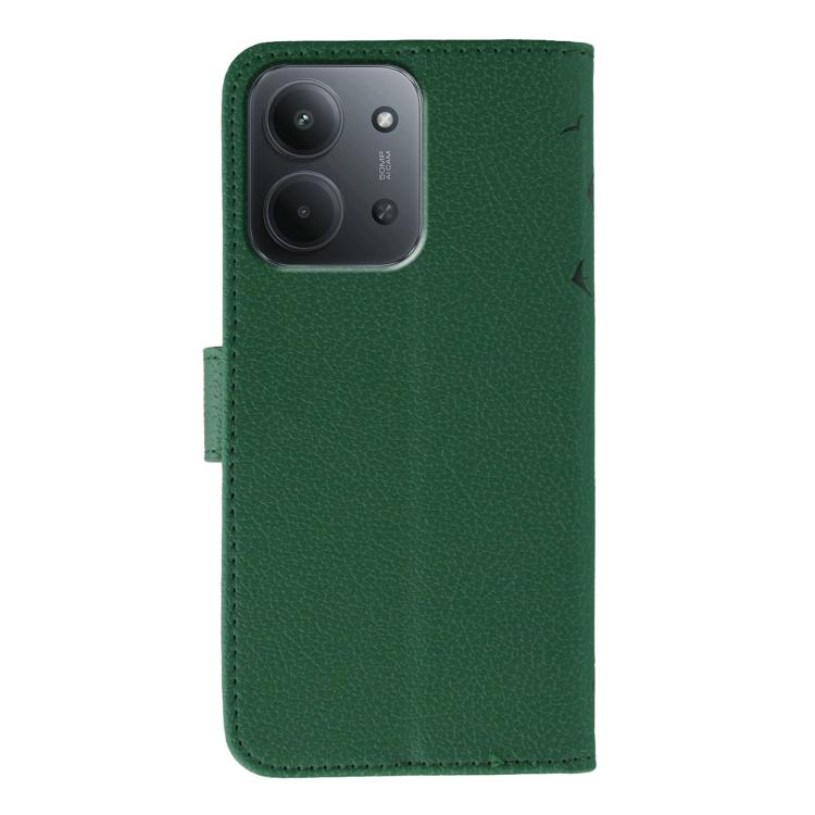 For Redmi 15C 5G / 4G Global 171mm Feather Pattern Litchi Texture Leather Phone Case