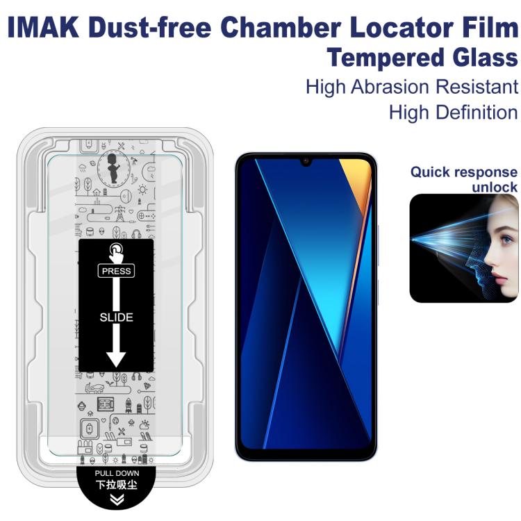 For Redmi 13C 4G / POCO C65 4G imak Dust-free Chamber Locator H Series Tempered Glass Film