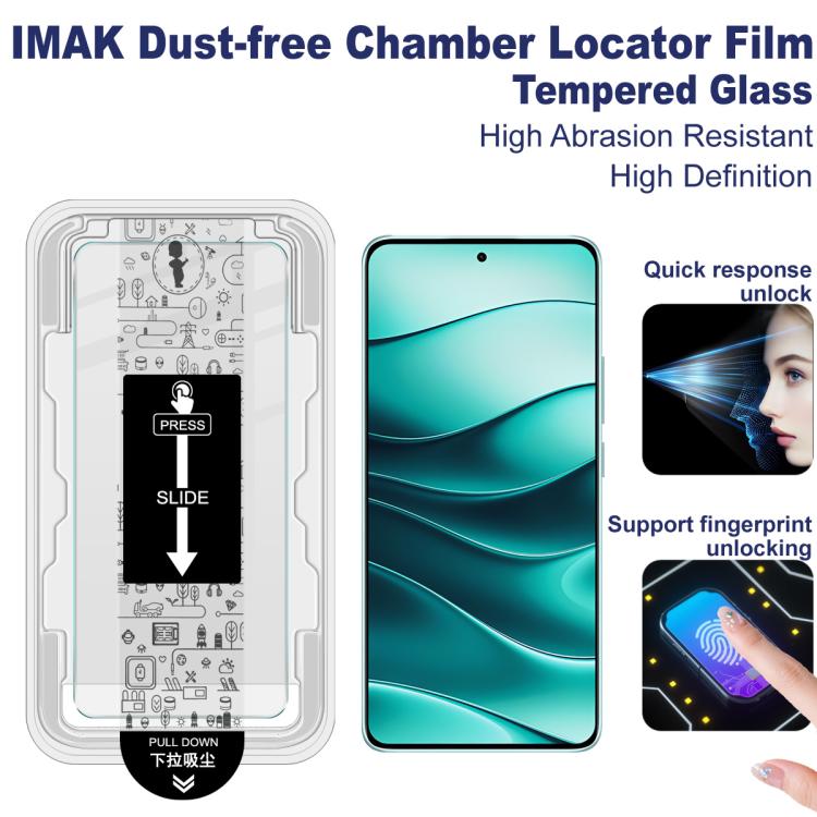 For Redmi Note 14 5G Global imak Dust-free Chamber Locator H Series Tempered Glass Film