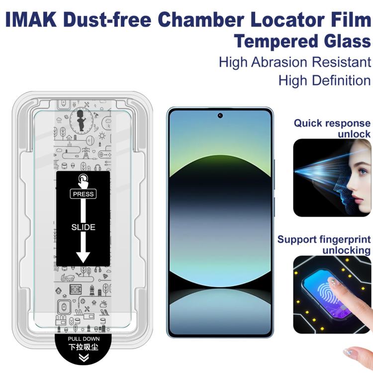 For Redmi Note 14S 4G imak Dust-free Chamber Locator H Series Tempered Glass Film