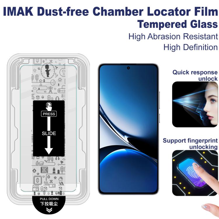 For Redmi Turbo 4 / POCO X7 Pro imak Dust-free Chamber Locator H Series Tempered Glass Film