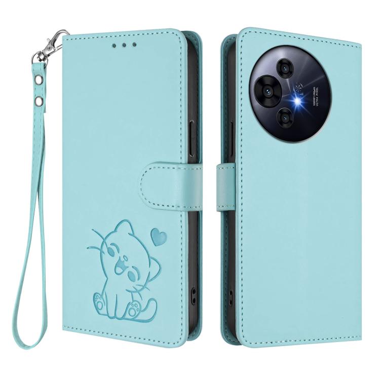 For TCL 50 Pro NxtPaper / 50 NxtPaper 5G Embossed Heart Cat Leather Phone Case with Hand Strap