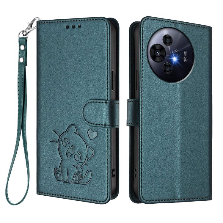 For TCL 50 Pro NxtPaper / 50 NxtPaper 5G Embossed Heart Cat Leather Phone Case with Hand Strap