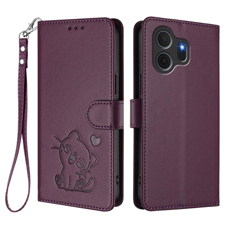 For TCL NxtPaper 70 Pro 5G Embossed Heart Cat Leather Phone Case with Hand Strap