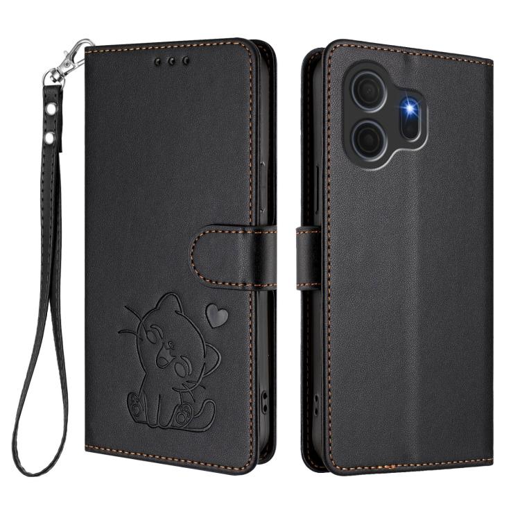 For TCL NxtPaper 70 Pro 5G Embossed Heart Cat Leather Phone Case with Hand Strap