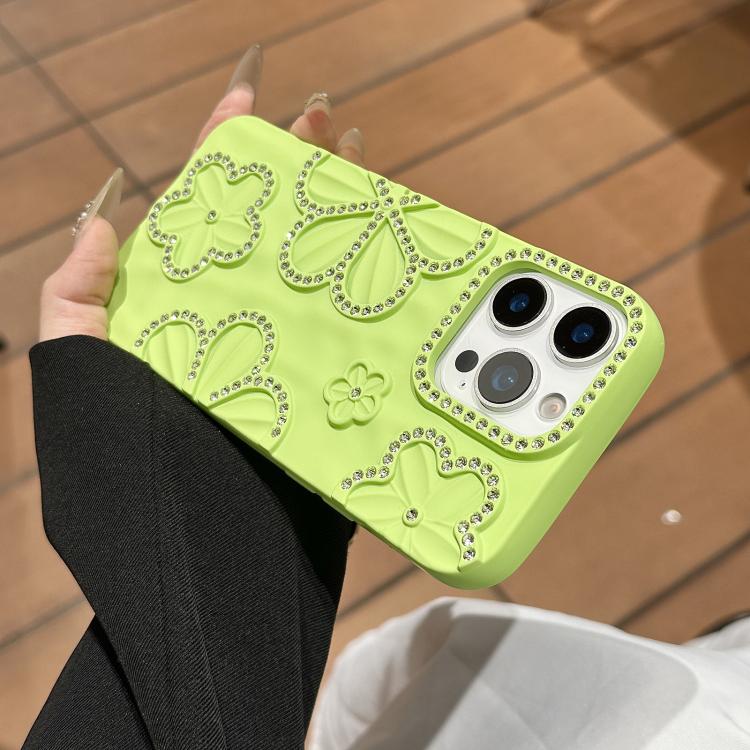 For iPhone 14 Plus Flower Crystal Diamond TPU Phone Case