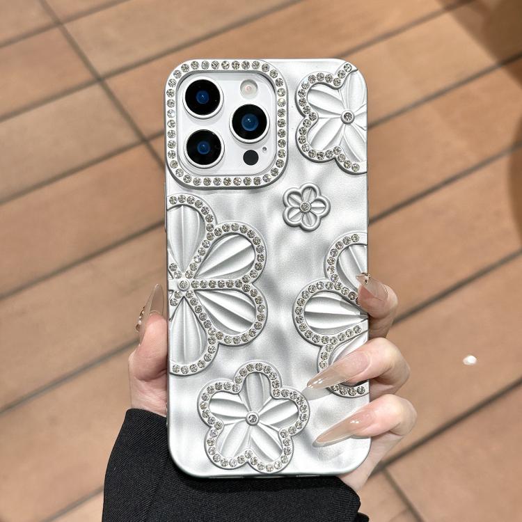 For iPhone 14 Flower Crystal Diamond TPU Phone Case