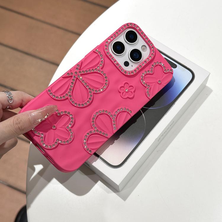 For iPhone 14 Flower Crystal Diamond TPU Phone Case