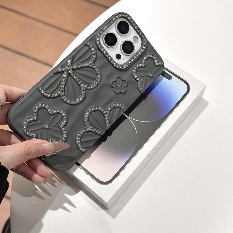 For iPhone 13 Pro Max Flower Crystal Diamond TPU Phone Case