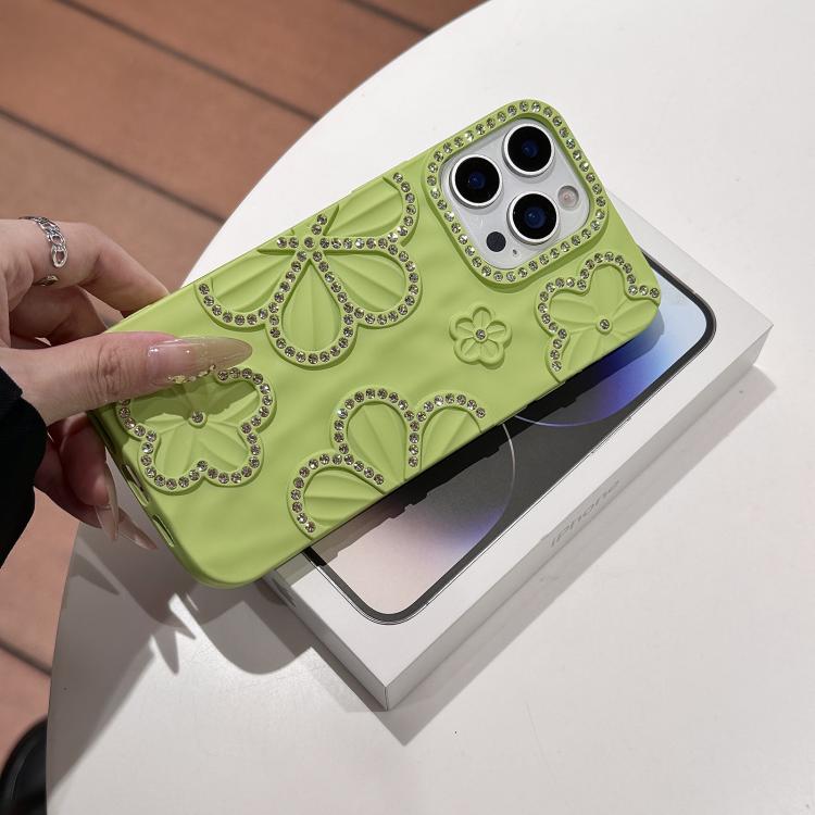 For iPhone 13 Flower Crystal Diamond TPU Phone Case