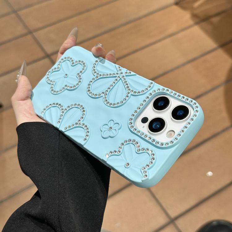 For iPhone 13 Flower Crystal Diamond TPU Phone Case