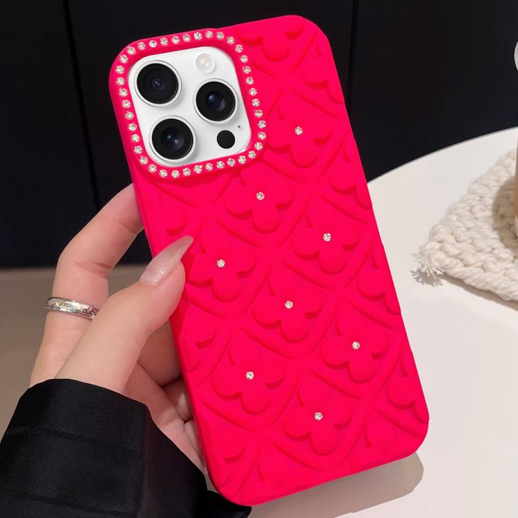 For iPhone 12 Pro Max Oil-sprayed 3D Flower Diamond TPU Phone Case