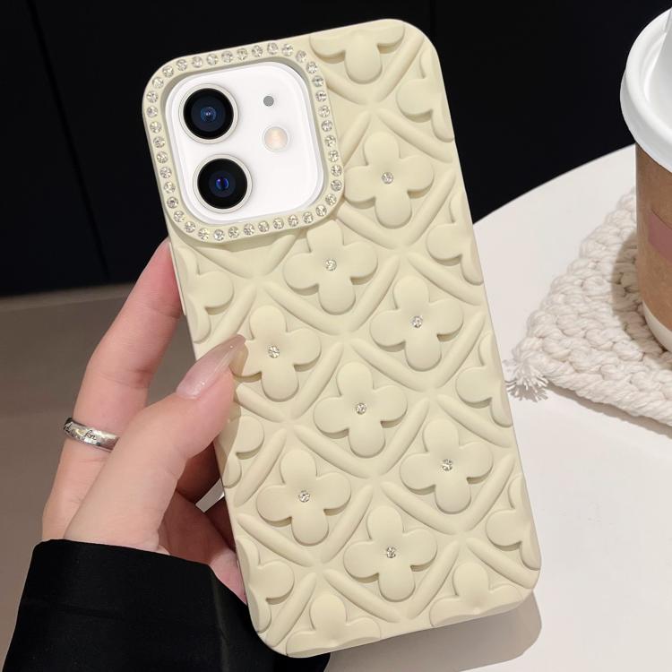 For iPhone 11 Oil-sprayed 3D Flower Diamond TPU Phone Case