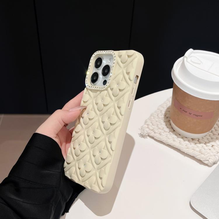 For iPhone 13 Pro Oil-sprayed 3D Flower Diamond TPU Phone Case
