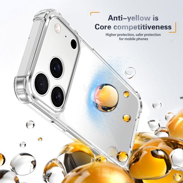 For iPhone 17 Pro Max Four-corner Shockproof Acrylic +TPU Phone Case - Transparent