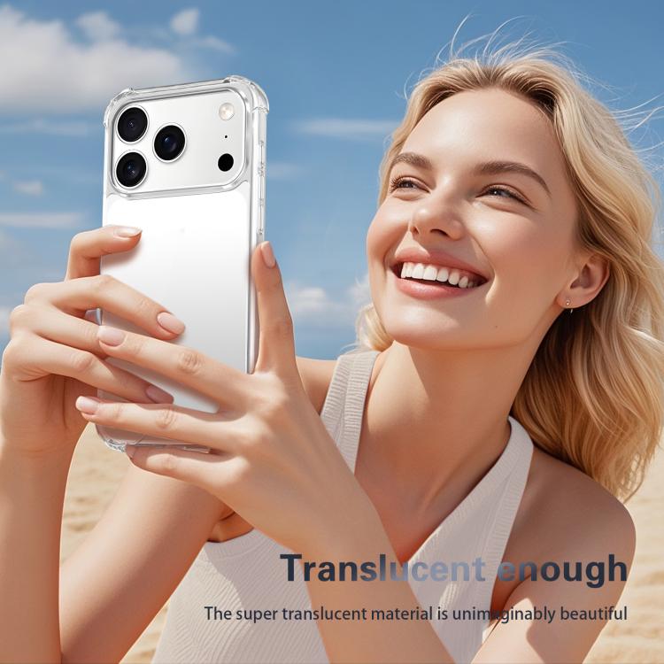 For iPhone 17 Pro Max Four-corner Shockproof Acrylic +TPU Phone Case - Transparent