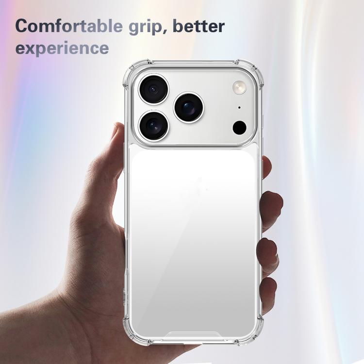 For iPhone 17 Pro Four-corner Shockproof Acrylic +TPU Phone Case - Transparent