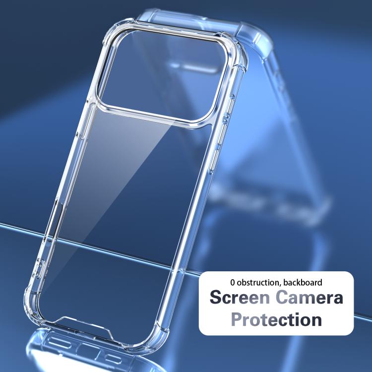 For iPhone 17 Pro Four-corner Shockproof Acrylic +TPU Phone Case - Transparent