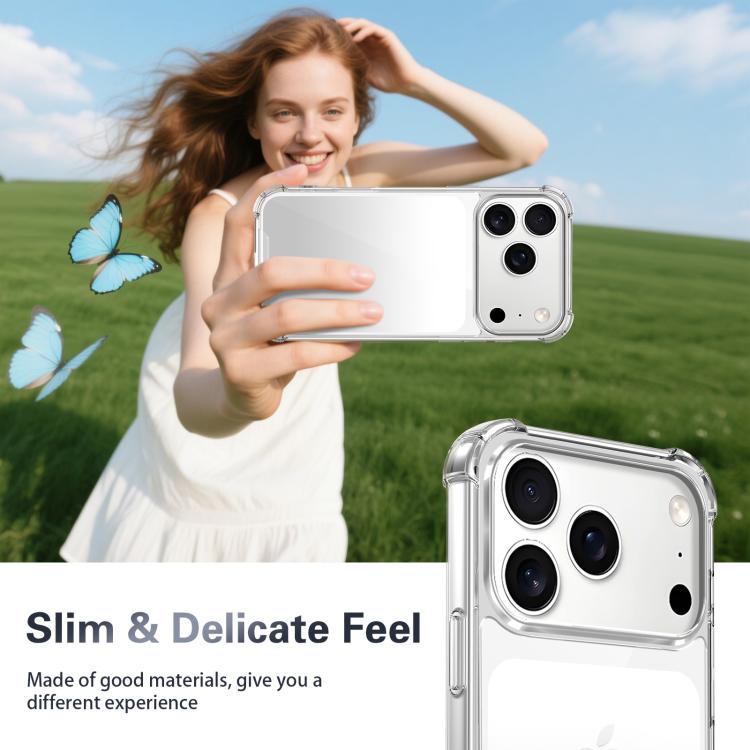 For iPhone 17 Pro Four-corner Shockproof Acrylic +TPU Phone Case - Transparent