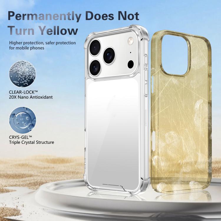 For iPhone 17 Pro Four-corner Shockproof Acrylic +TPU Phone Case - Transparent