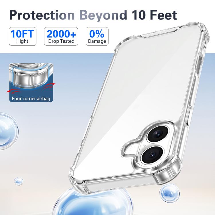 For iPhone 17 Four-corner Shockproof Acrylic +TPU Phone Case - Transparent