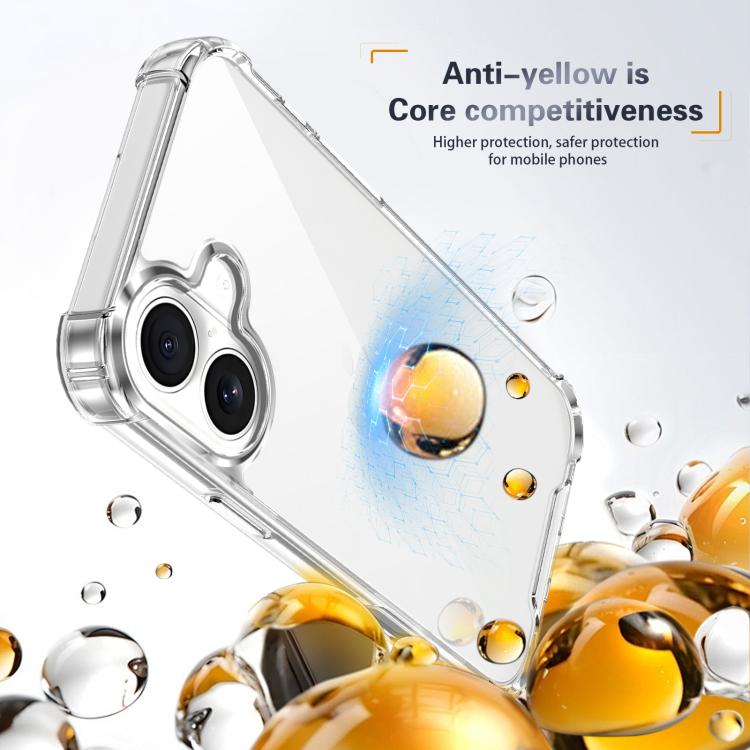 For iPhone 17 Four-corner Shockproof Acrylic +TPU Phone Case - Transparent