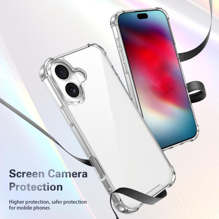 For iPhone 17 Four-corner Shockproof Acrylic +TPU Phone Case - Transparent