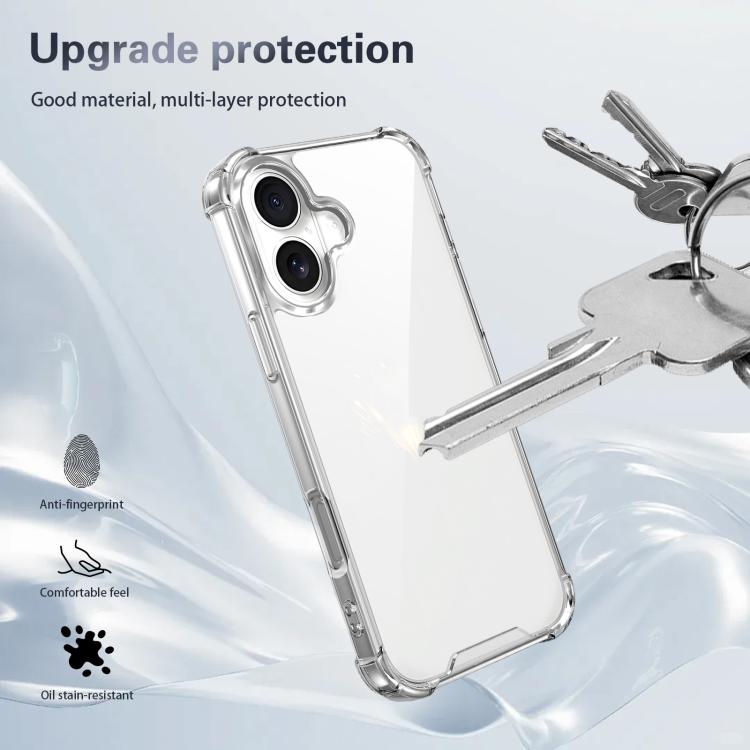 For iPhone 17 Four-corner Shockproof Acrylic +TPU Phone Case - Transparent