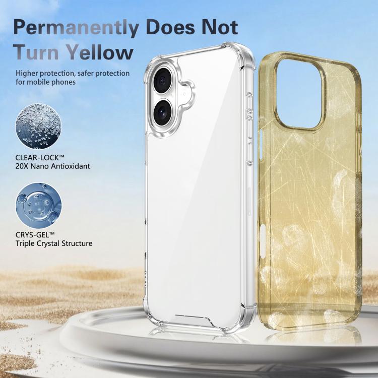 For iPhone 17 Four-corner Shockproof Acrylic +TPU Phone Case - Transparent