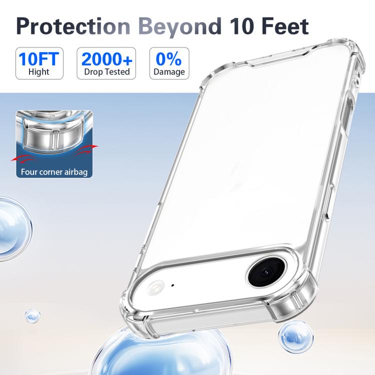 For iPhone Air Four-corner Shockproof Acrylic +TPU Phone Case - Transparent