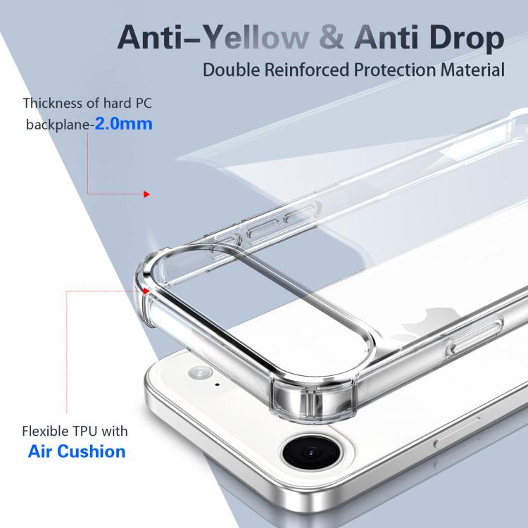 For iPhone Air Four-corner Shockproof Acrylic +TPU Phone Case - Transparent