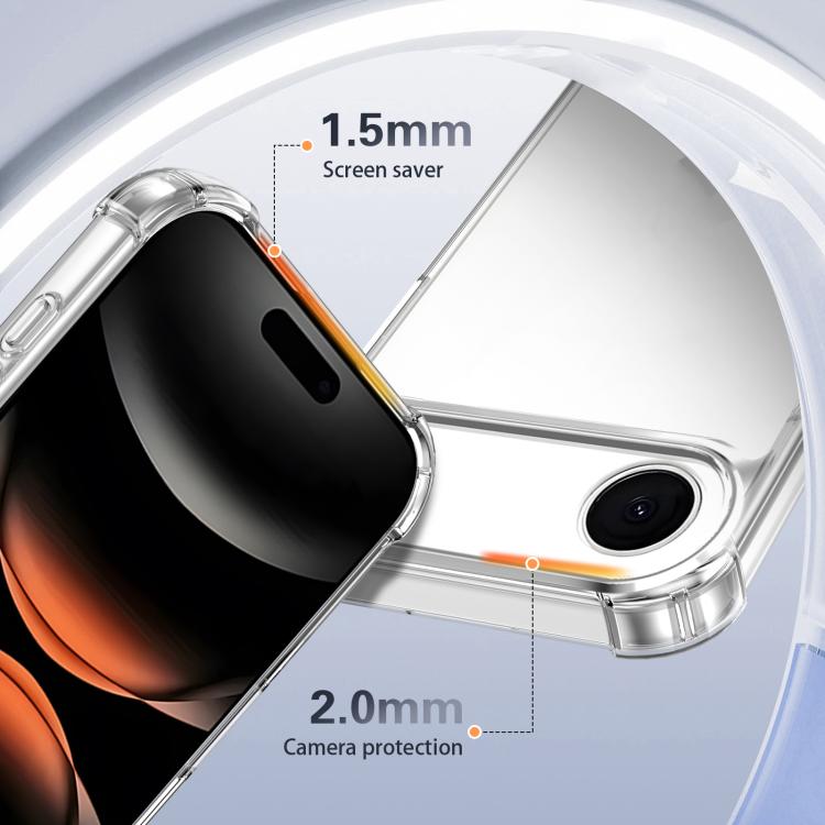 For iPhone Air Four-corner Shockproof Acrylic +TPU Phone Case - Transparent