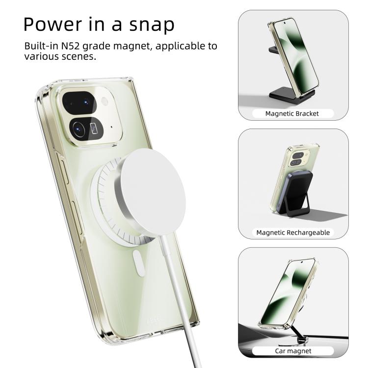 For Google Pixel 10 Pro Fold ABEEL Transparent MagSafe Magnetic Scratch-resistant PC Phone Case