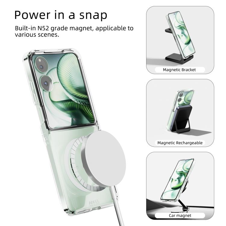 For Xiaomi Mix Flip 2 ABEEL Transparent MagSafe Magnetic Scratch-resistant PC Phone Case