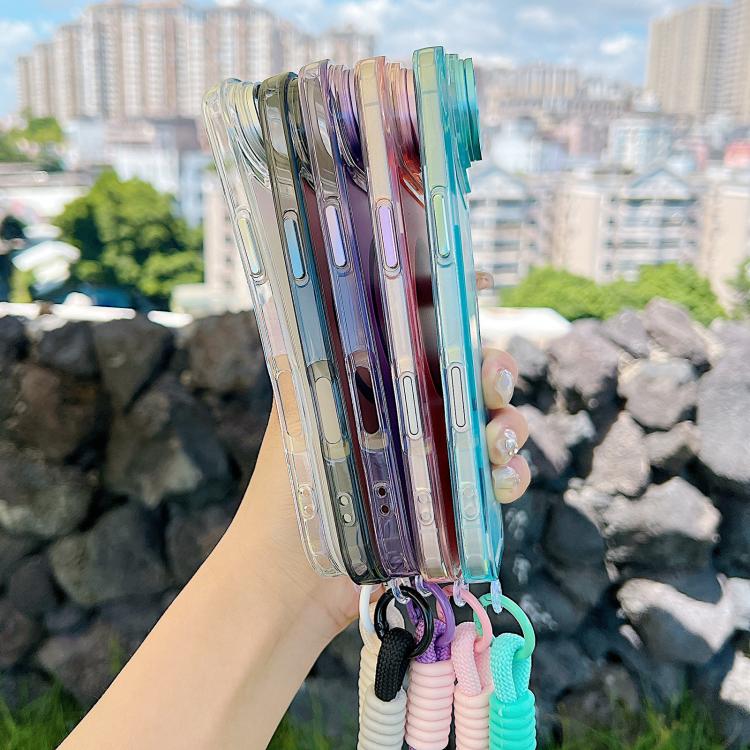 For iPhone Air Gradient Discolor MagSafe Phone Case with Holder / Wrist Strap